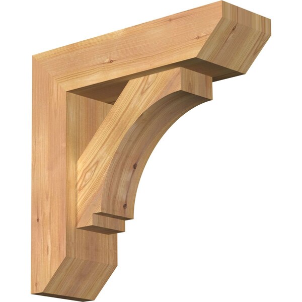 Ekena Millwork Imperial Slat Smooth Bracket w/ Offset Brace, Western Red Cedar, 5 1/2"W x 18"D x 18"H BKT0604X18X18IMP06SWR - main